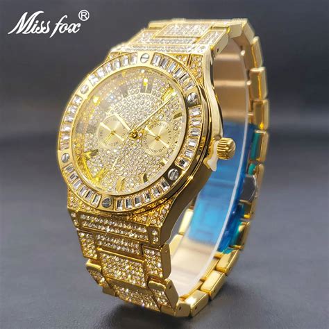 iced out gold watch fake|moissanite watches for men.